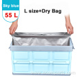 Light blue folding 30L car trunk lid organizer